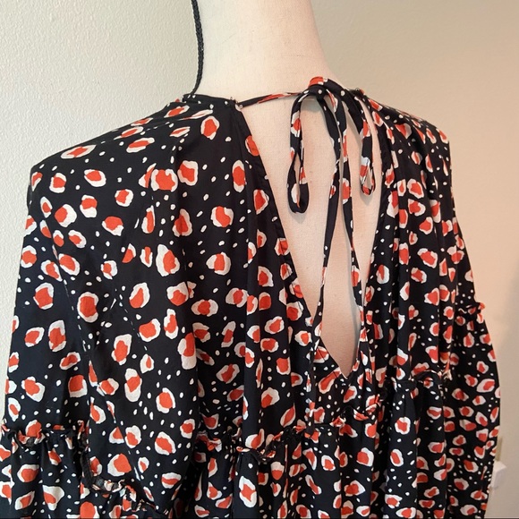 WhoWhatWear High Low Leopard Print Long Sleeve Dress - Picture 7 of 8